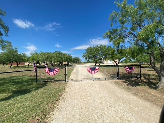 11725 Little Sorrel Trl, San Angelo, TX 76904 - view of dirt / gravel driveway featuring a gate and a gated entry