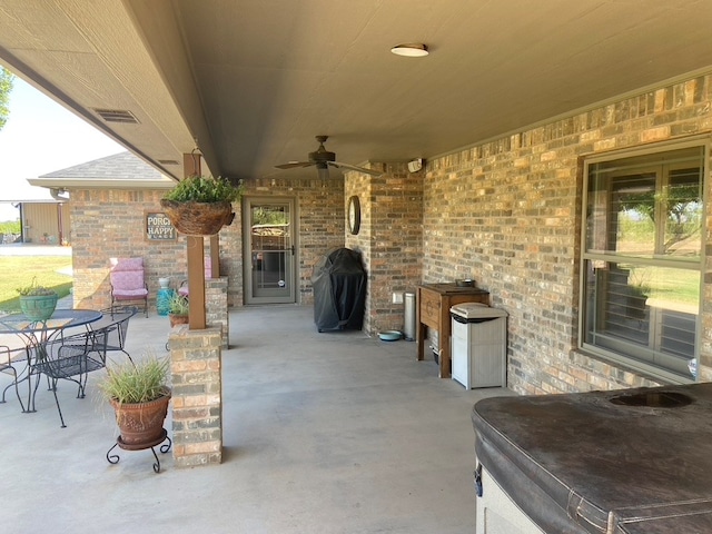 11725 Little Sorrel Trl, San Angelo, TX 76904 - view of patio / terrace featuring ceiling fan and area for grilling
