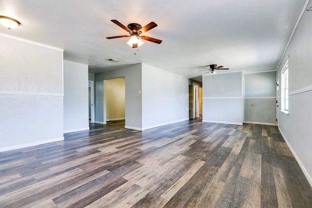 2818 Abilene St, San Angelo, TX 76901 - unfurnished living room featuring ceiling fan, wood finished floors, and baseboards