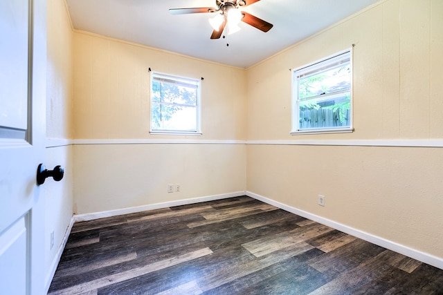2818 Abilene St, San Angelo, TX 76901 - unfurnished room with wood finished floors, ceiling fan, baseboards, and crown molding