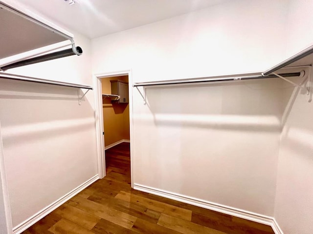 spacious closet with wood finished floors