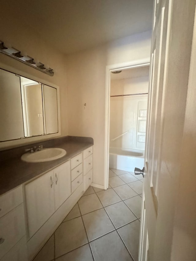 bathroom featuring tile patterned flooring and vanity