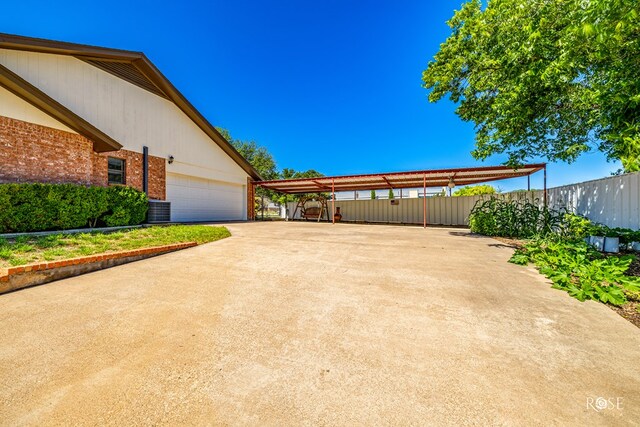 exterior space featuring a garage