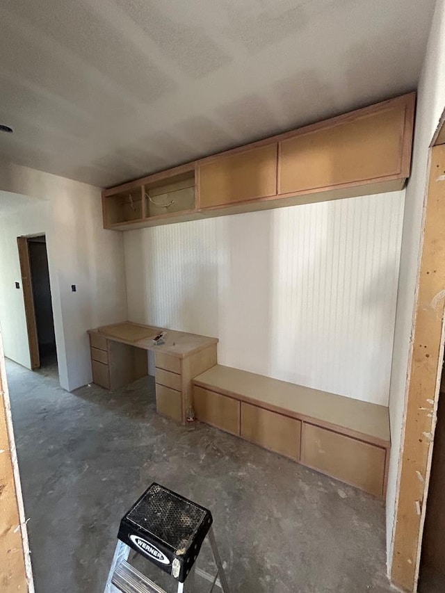 interior space with light brown cabinetry