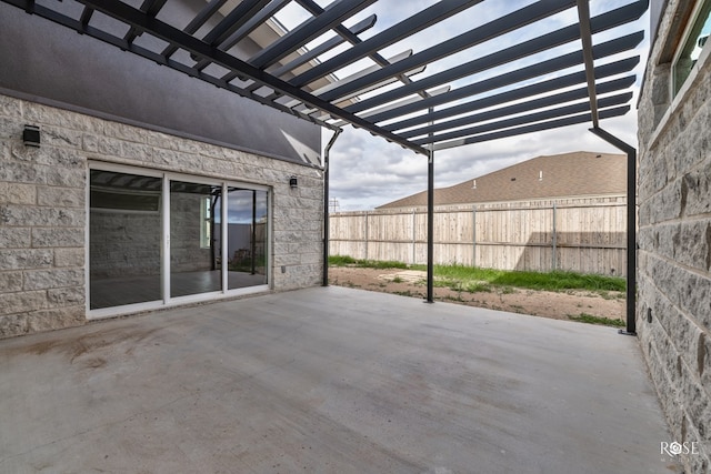 view of patio featuring a pergola