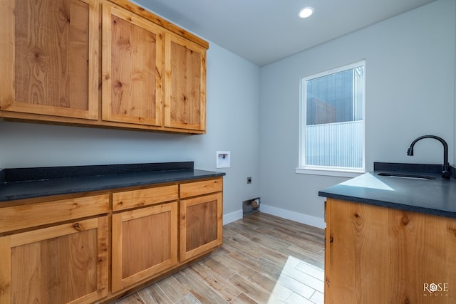 kitchen featuring sink and light hardwood / wood-style floors