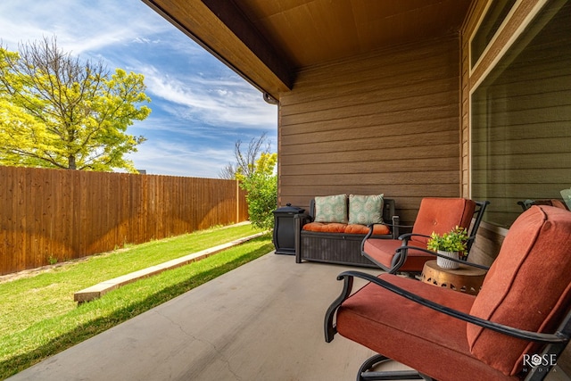 5922 Tarin St, San Angelo, TX 76904 - view of patio / terrace featuring fence and an outdoor living space