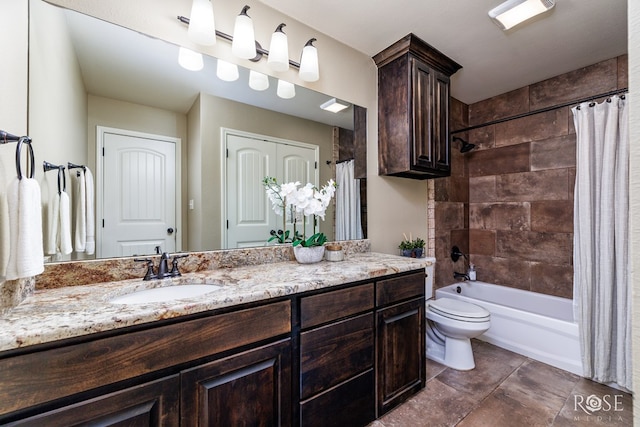 5922 Tarin St, San Angelo, TX 76904 - bathroom featuring toilet, vanity, and shower / tub combo