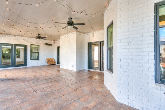 view of patio / terrace featuring ceiling fan