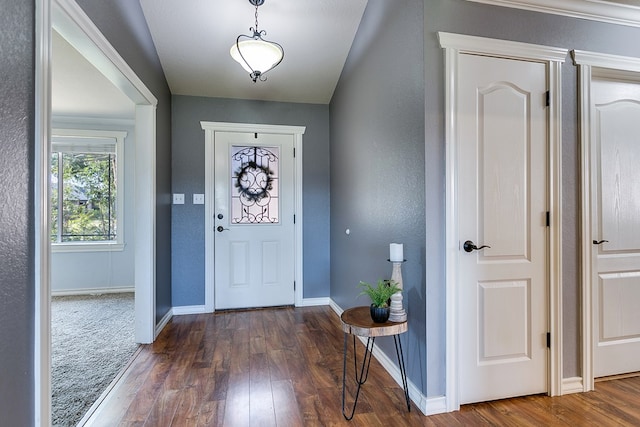 foyer featuring dark hardwood / wood-style flooring