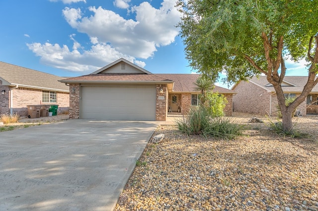 single story home featuring a garage