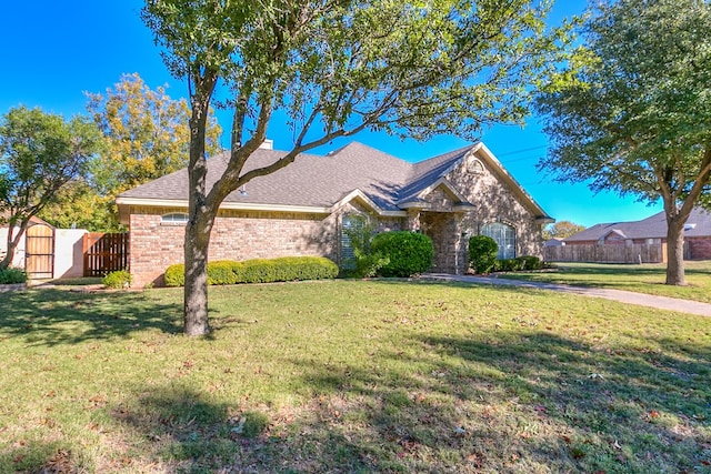 view of front of property featuring a front yard