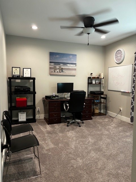 110 Vick Dr, Brownwood, TX 76801 - carpeted office with ceiling fan