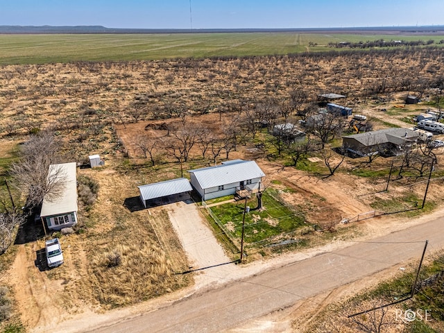 bird's eye view with a rural view