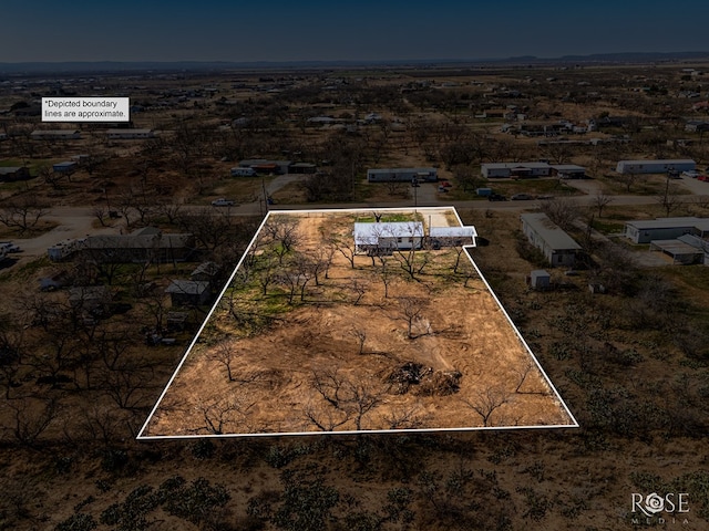 aerial view with a rural view