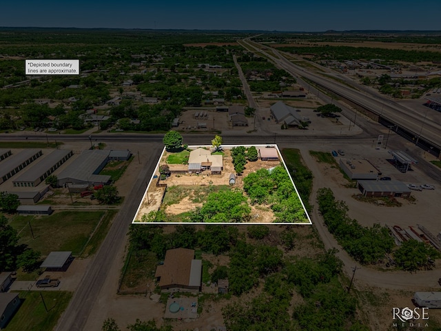 8126 N Fm 2288, San Angelo, TX 76901 - aerial view of property and surrounding area with property parcel outlined