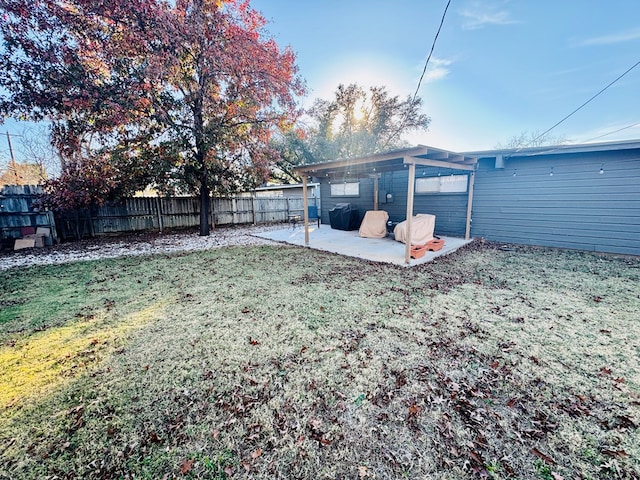 view of yard featuring a patio area