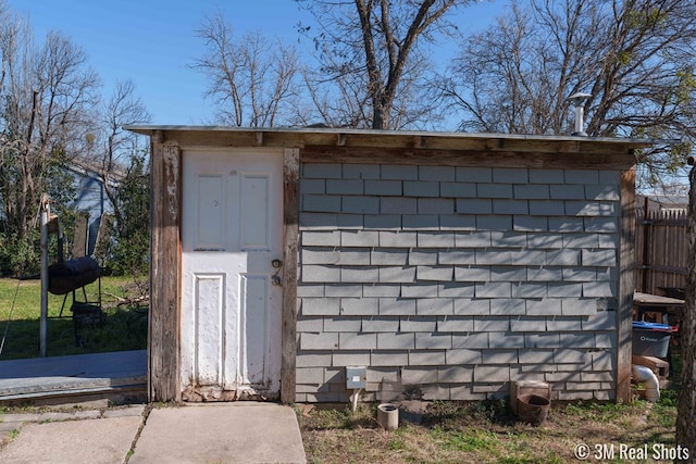 view of shed