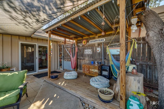 exterior space with a patio and fence