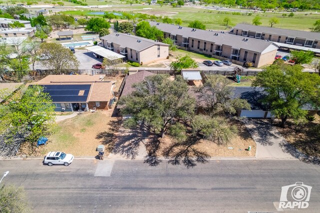 aerial view with a residential view