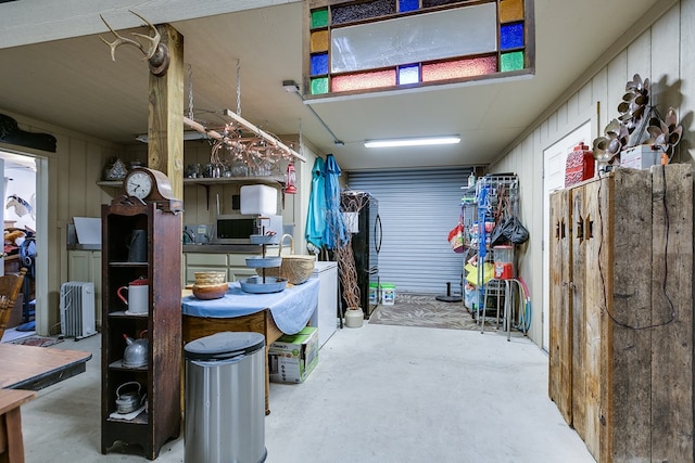 interior space with concrete floors