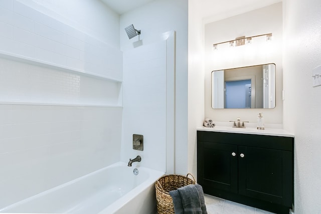 bathroom featuring shower / washtub combination and vanity