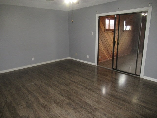 3606 Old Post Rd, San Angelo, TX 76904 - empty room with wood finished floors and ceiling fan