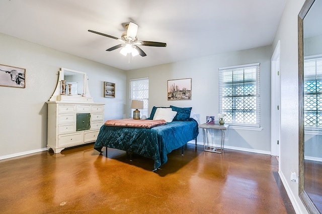 bedroom with ceiling fan