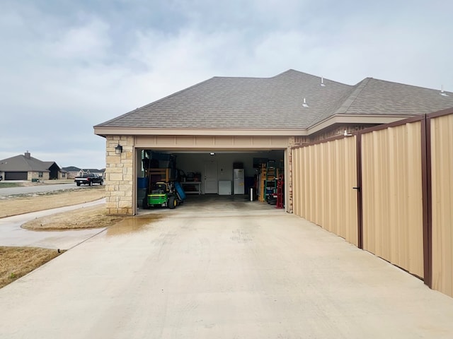 view of garage