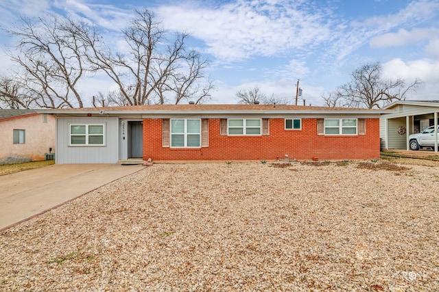 view of single story home