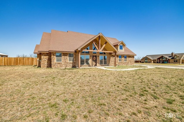 3504 Badger Ct, San Angelo, TX 76901 - view of front of house with stone siding
