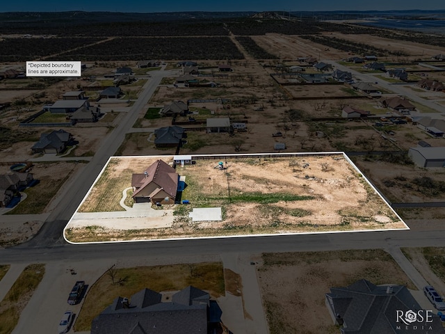 3504 Badger Ct, San Angelo, TX 76901 - overview of rural landscape featuring property parcel outlined and a desert landscape