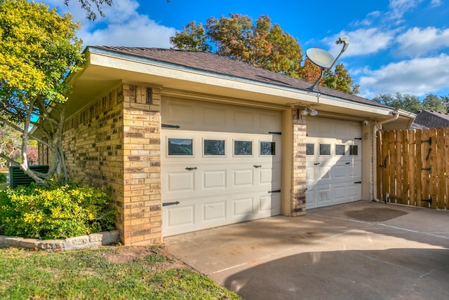 view of garage