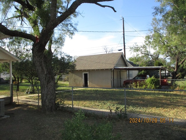 view of property exterior featuring a yard