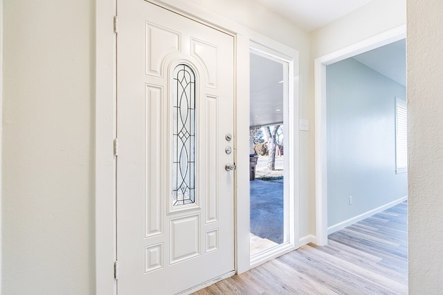 entryway featuring light hardwood / wood-style flooring