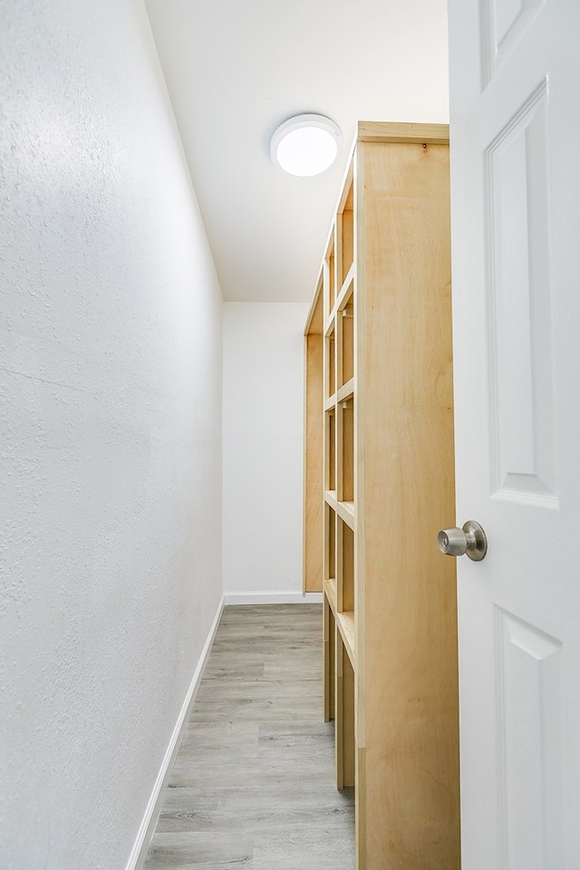 interior space with light hardwood / wood-style floors