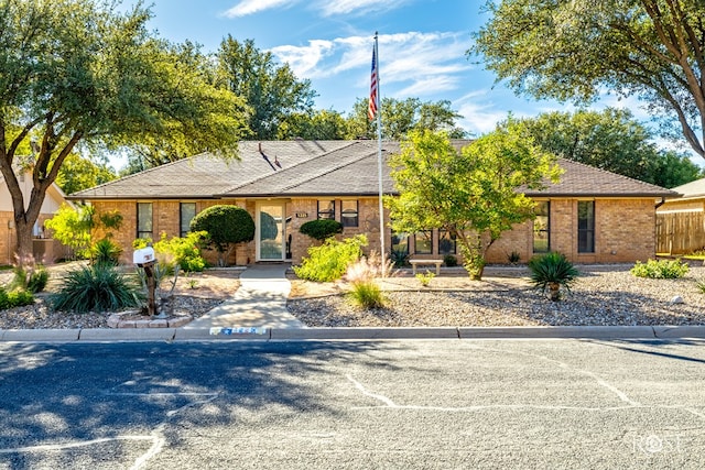 view of single story home