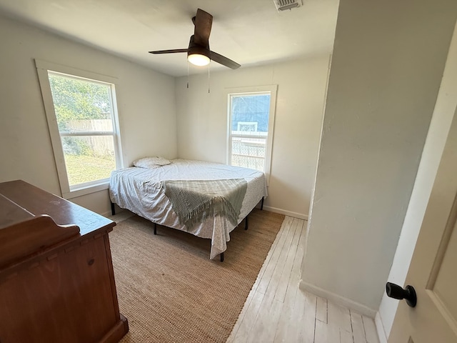 1702 Ellis St, San Angelo, TX 76905 - bedroom featuring hardwood / wood-style floors, baseboards, and a ceiling fan