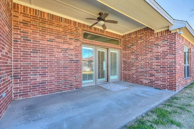 view of patio / terrace featuring ceiling fan