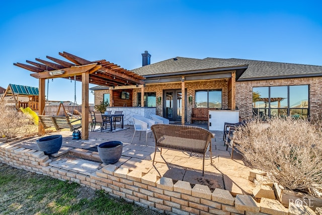 view of patio with a pergola