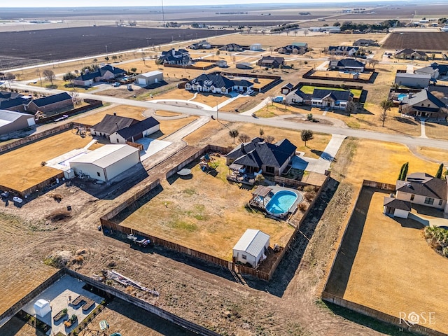 aerial view with a residential view