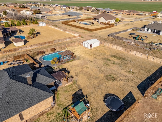 drone / aerial view featuring a residential view