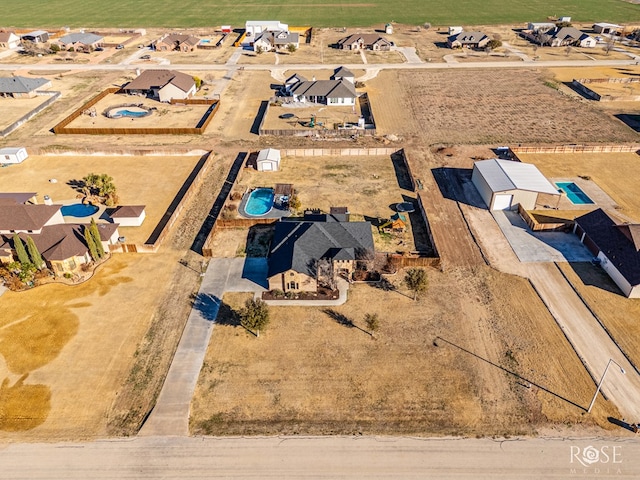 drone / aerial view with a residential view