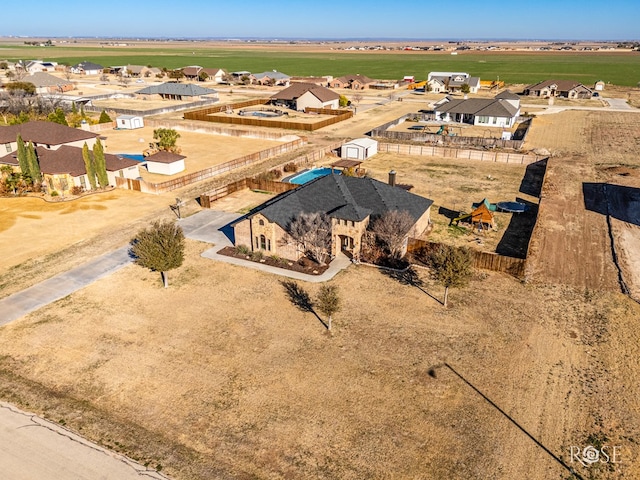 aerial view with a residential view