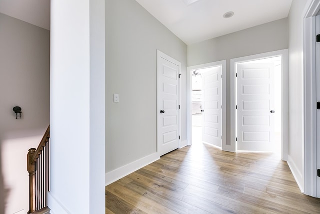 hall featuring light hardwood / wood-style flooring