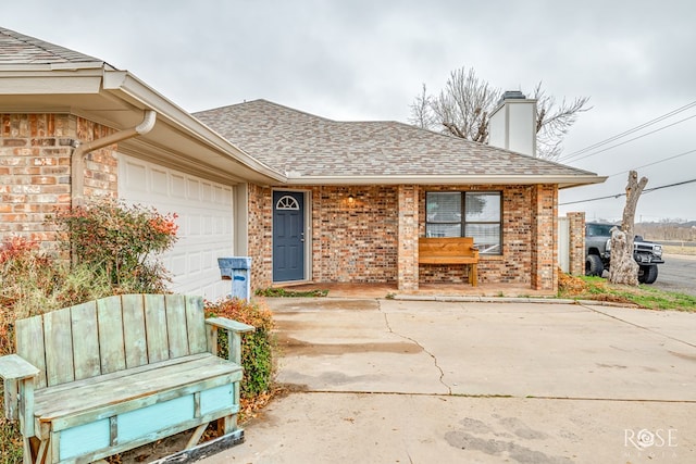 entrance to property with a garage