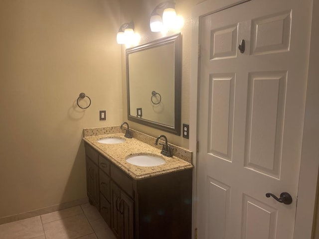 bathroom featuring tile patterned floors and vanity