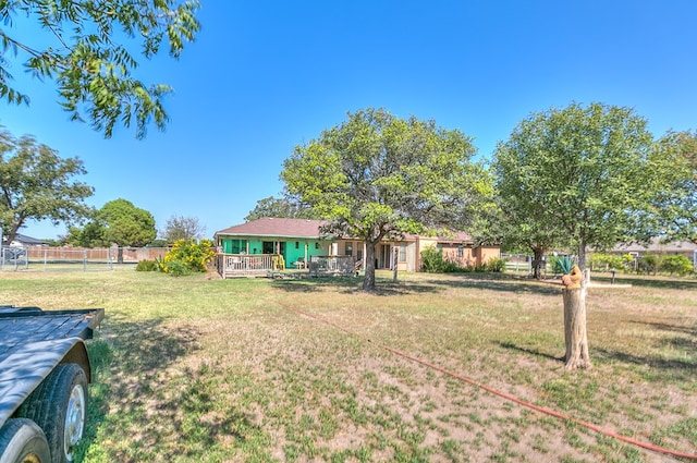 1027 Butterfly Ln, San Angelo, TX 76905 - view of yard featuring a deck