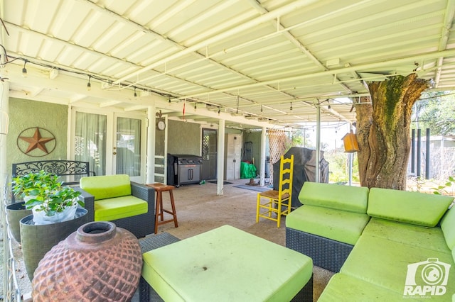 view of patio / terrace with an outdoor living space