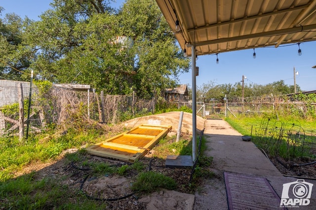 view of entry to storm shelter